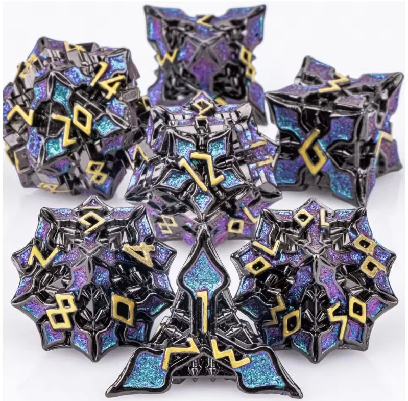 7pcs DND Metal Dice Set MTR Polyhedral Dice for Dungeons And Dragons Role Playing Games D&D Dice Set Dnd Gifts