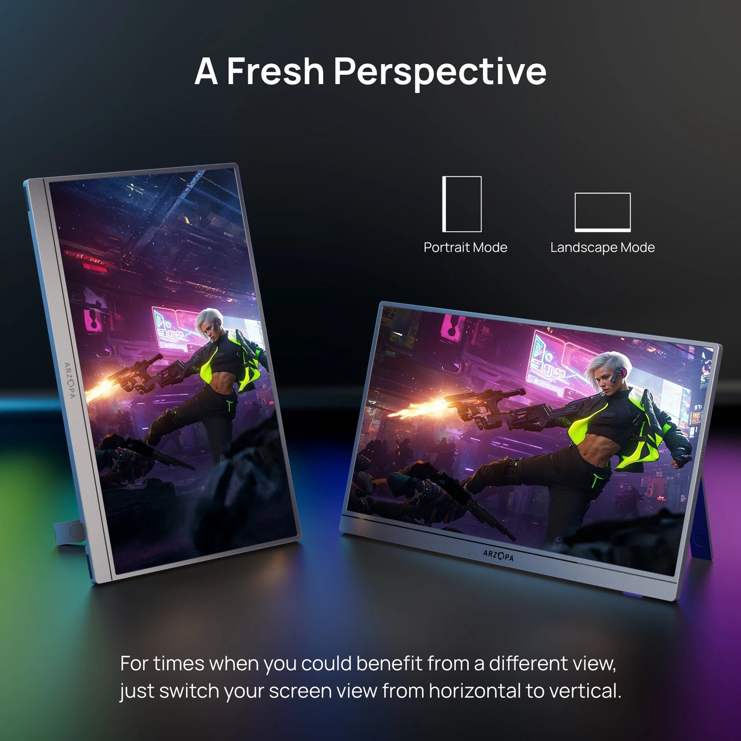 ARZOPA 16.1 inch 2.5k 180HZ External Portable Monitor HDR IPS Screen Second PC Displays for Gaming Working Anytime Anywhere Z3FC