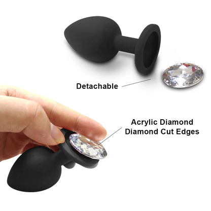 S/M/L Soft Silicone Anal Plug Mini Erotic Butt Plug Sex Toy for Anal Toy Beginner Men Women Gay Couples Prostate Stimulator