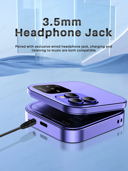SERVO I16 Pro MIni Fold Mobile Phone 2G GSM Dual SIM Card Speed Dial Video Player Magic Voice 3.5mm Jack FM Small Flip Cellphone