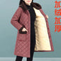 Winter Coat New Vintage Velvet And Thickening Single breasted Cotton Coat for Women Fit Cotton Clip Warm Long Parka Plaid Coat