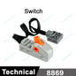 MOC Power Functions M/L/XL Motor Battery Box IR Remote Receiver for RC Car Robot Model Building Blocks Technical Modified Parts