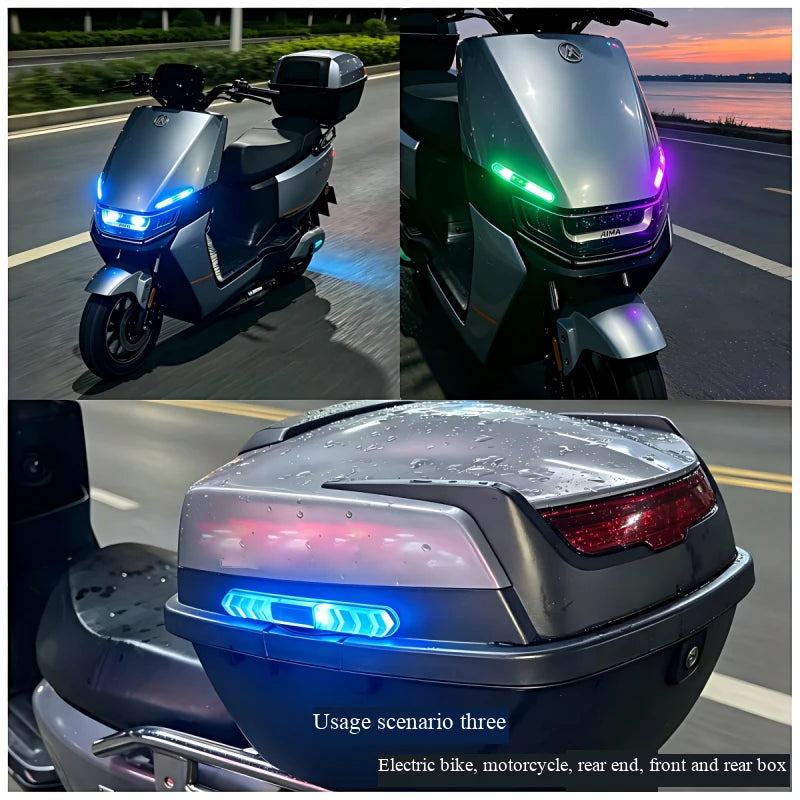 Car doors, electric motorcycles, anti scratch and anti-collision strips, solar warning and anti rear end collision lights, no wi