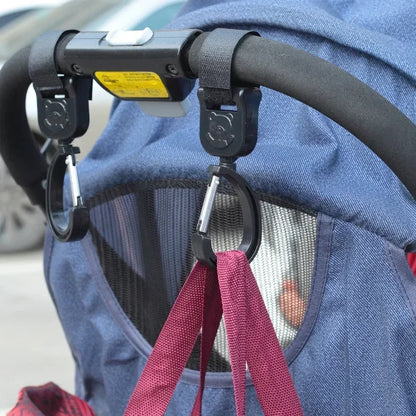Universal Outdoor Stroller Accessories Baby Pram Hooks Rotate Hanging Bag 360 Degree Cart Organizer Storage Bag Hanger