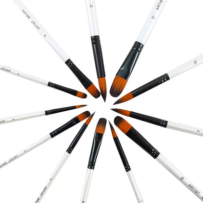 BOMEIJIA Paint Brushes Set Round Flat Angle Filbert Arylic Watercolor Oil Gouache Brush