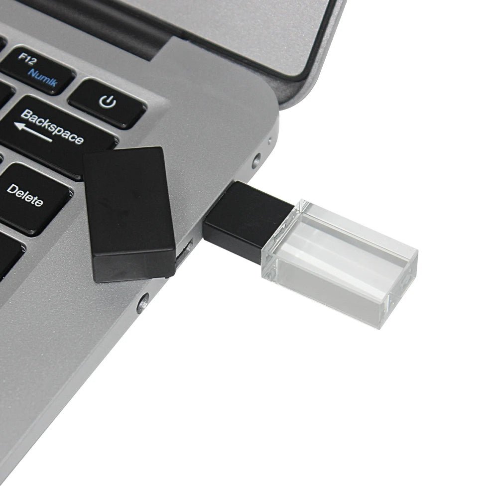 JASTER Crystal Wedding Gifts USB Flash Drives 128GB 3D Laser Engraving Custom Logo Pen Drive 64GB Photography Gift Memory Stick
