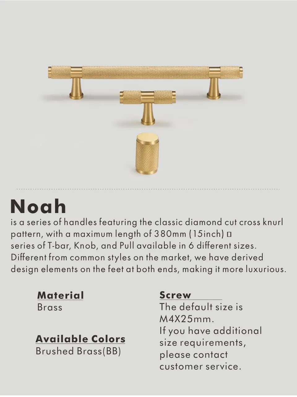 Nurlin Brass Diamond Cut Cross Knurl Pattern Cabinet Knob Pull T Bar Lengthened 38cm 15 Inch Cloakroom Door Drawer Handle