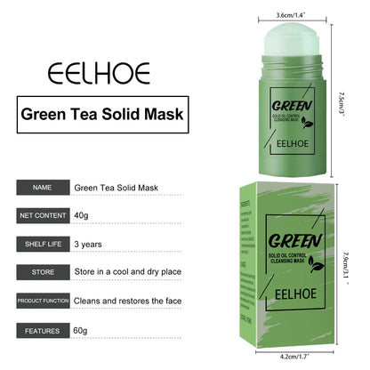 1~5PCS Green Tea Clay Stick For Face Green Mask Stick Smear Acne Shrink Blackhead Green Tea Extract Facial Mask Pore Cleansing