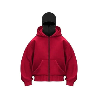 Unisex Plain Hooded Zip Up Sweatshirt Autumn Winter Ins Style Couple Matching Pullover Jacket