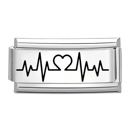 Laser Engraving Piano Heart Star Wings NO.7 Lips Italian Charm Links Fit 9mm Bracelet Stainless Steel Men Women DIY Making Gifts
