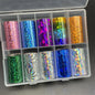 10 Patterns New Metal Nail Foils for Transfer Paper Stickers Floral Chameleon Nails Wraps DIY Water Marble Nail Art Decorations