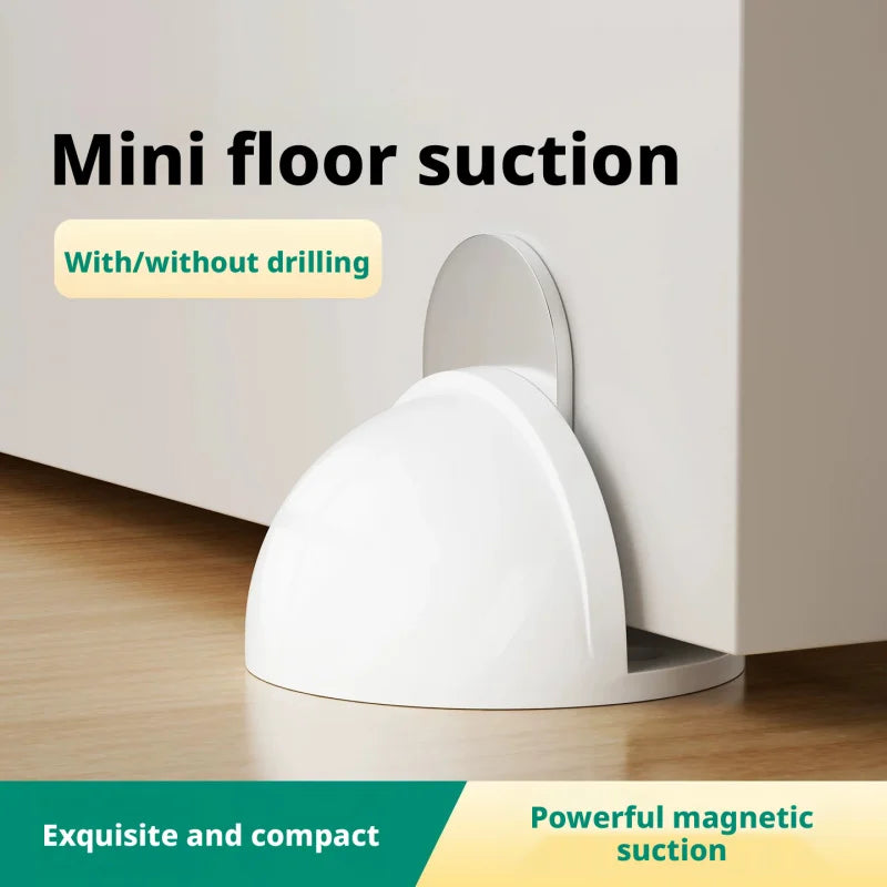 No-Drill Magnetic Door Stopper: Silicone Anti-Collision Buffer for Glass & Bedroom Doors - Windproof Floor Mount