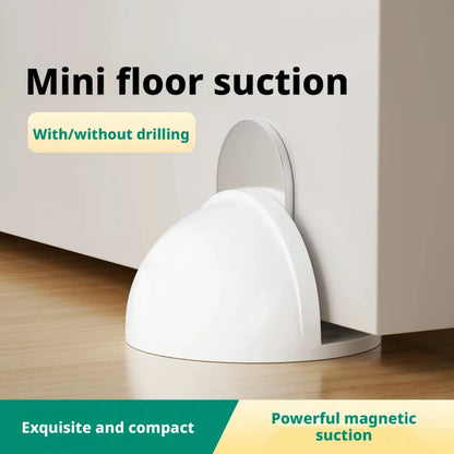 No-Drill Magnetic Door Stopper: Silicone Anti-Collision Buffer for Glass & Bedroom Doors - Windproof Floor Mount