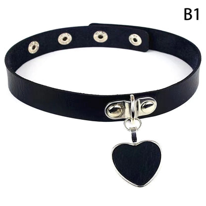Sexy Leather Heart Necklace Collar Set with Leash for Women BDSM Cosplay Bondage Accessories Couple Role Play Game Props