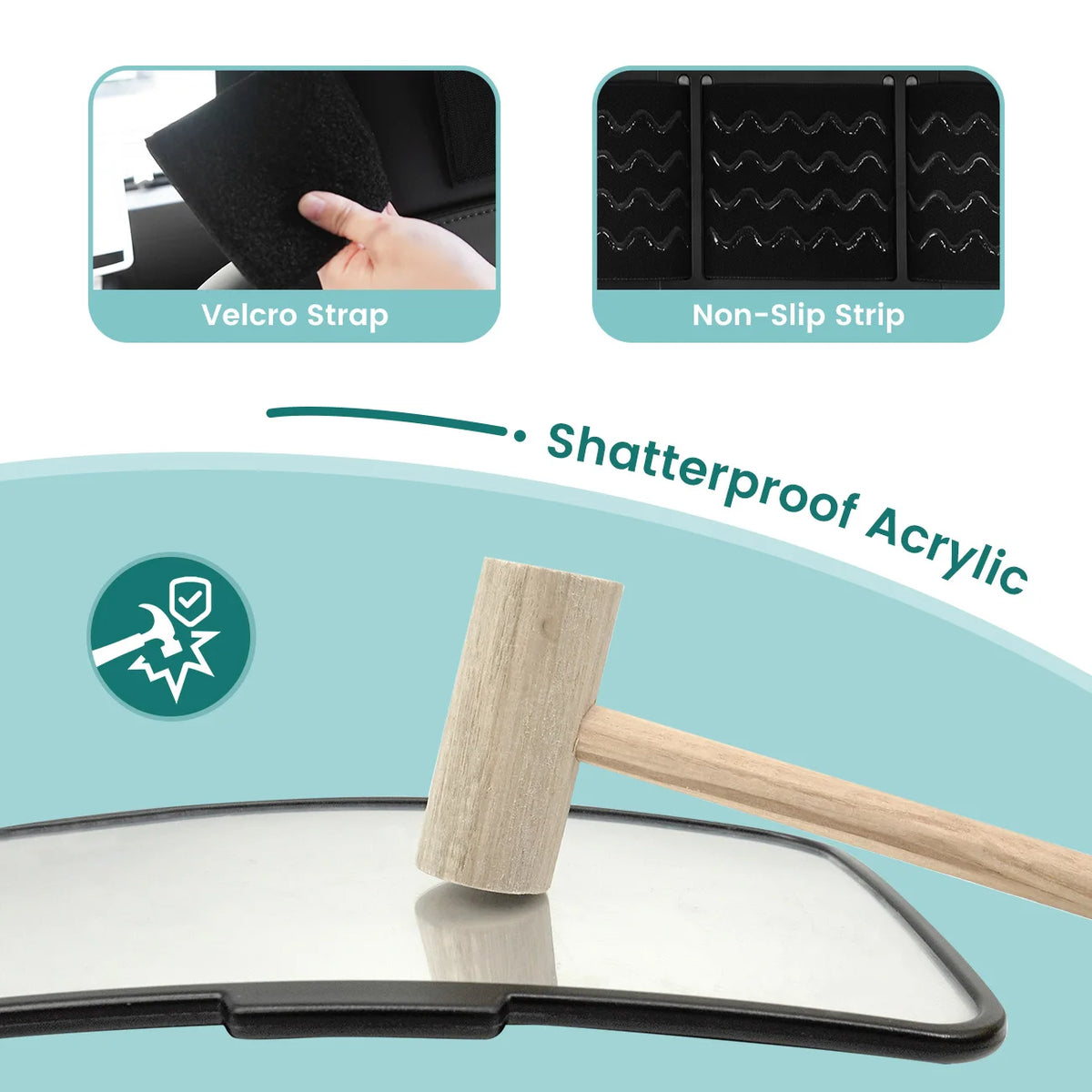 Baby Car Mirror, Shatterproof Rearview Safety Monitor for Infant, Universal Fit for Car Headrests with Non-Slip Strap