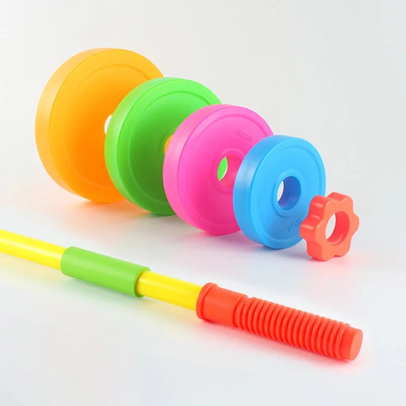 Adjustable Kids Dumbbell Barbell Set Indoor Outdoor Fitness Equipment Parent-Child Sports Toy Toddler Boy Girl Birthday Gifts
