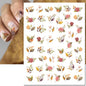 3d Nail Art Decals Elegant White RoyalBlue Roses Flowers Adhesive Sliders Nail Stickers Decoration For Nail Manicure