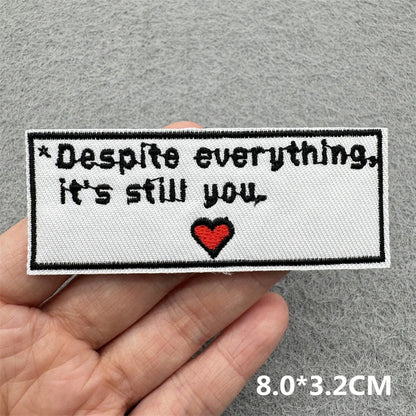 Cartoon Embroidered Patches For Clothing Slogan Letters Embroidery Patch For Clothes Iron On Patches On Clothes Jackets DIY