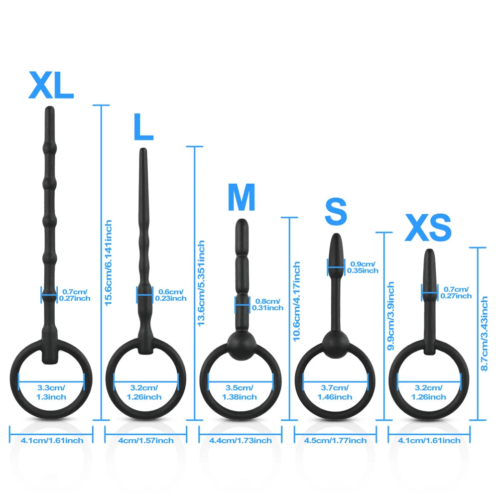 5 Sizes Soft Silicone Urethral Dilator Horse Eye Stick Penis Rod Male Masturbation Blockage Stimulator Catheter Sex Toys for Men