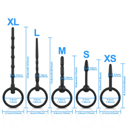 5 Sizes Soft Silicone Urethral Dilator Horse Eye Stick Penis Rod Male Masturbation Blockage Stimulator Catheter Sex Toys for Men
