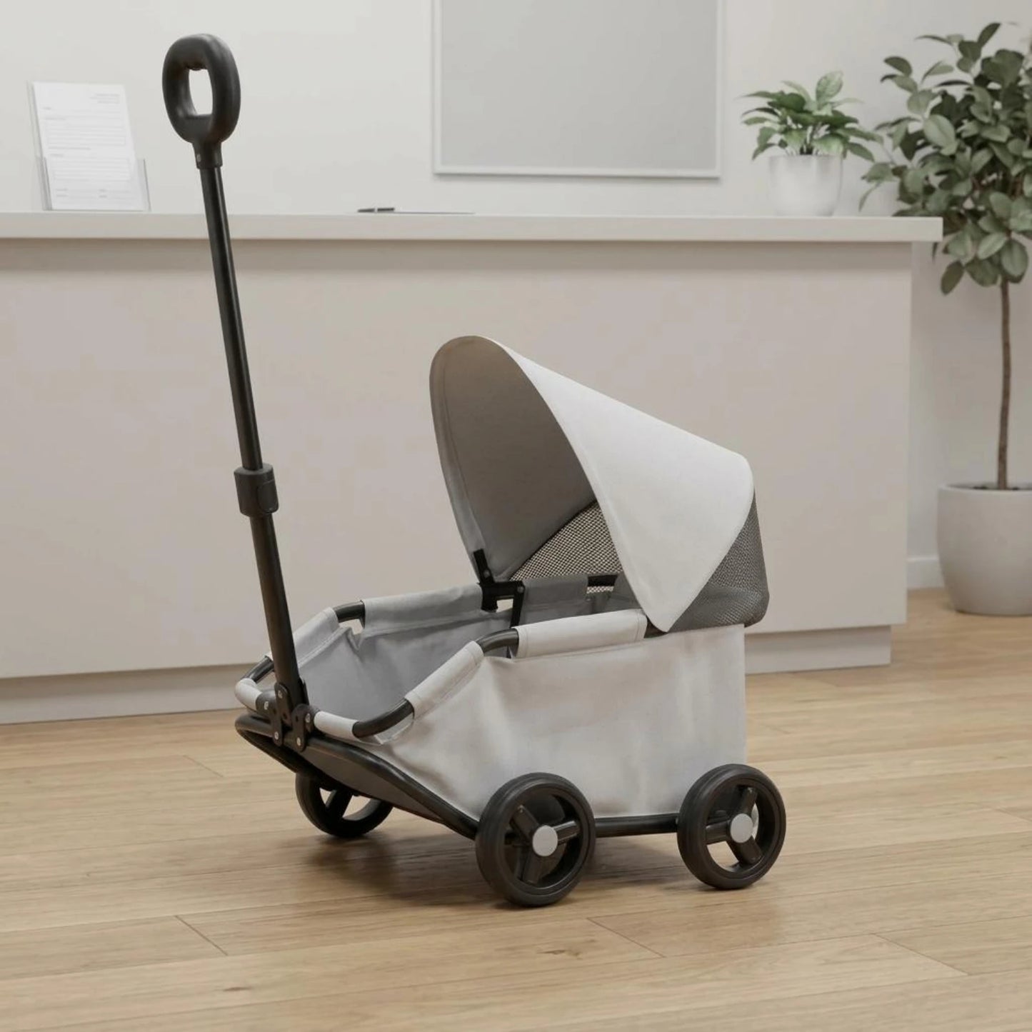 Foldable Pet Stroller 360-Degree Steering Lightweight Pet Stroller Rolling Carrier Body Transport Easy Fold