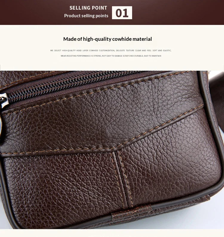 Homefish New Genuine Leather Crossbody Bag Vertical Trendy Multifunctional Shoulder Bag Briefcase Casual Travel Messenger Bag
