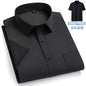 New Anti-Wrinkle Men Shirts Short Sleeves Dress Shirts For Men Slim Fit Camisa Social Business Blouse Pocket White Shirt S-7XL