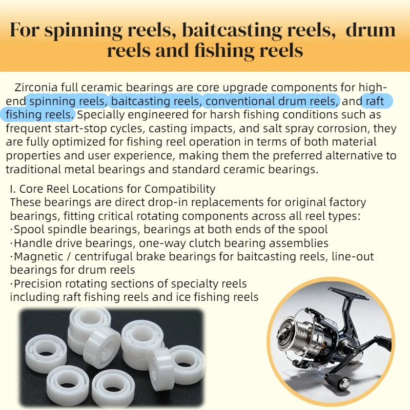 4Pcs 623CE Full Ceramic Bearing 3x10x4 mm ABEC-9 for Fishing Spinning Baitcasting Reel Corrosion Resistant Oil Free