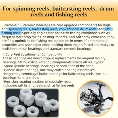 4Pcs 623CE Full Ceramic Bearing 3x10x4 mm ABEC-9 for Fishing Spinning Baitcasting Reel Corrosion Resistant Oil Free