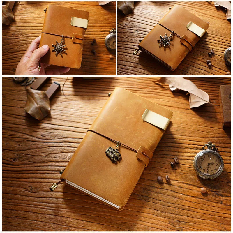 Fromthenon Leather TN Travel Notebook Handbook Diary First Layer Cowhide Diary Handbook Notes Handmade Loose-leaf Notebook