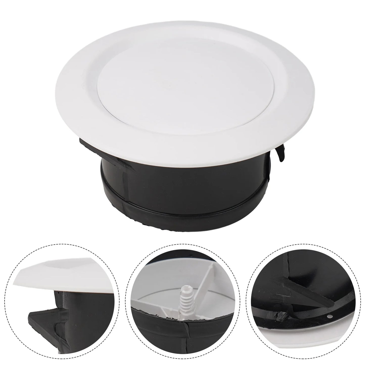 1X 75-200mm Round Air Vent Louver Grille Cover Outlet Adjustable Exhaust Vent Ducting Ventilation Grilles Ceiling Air Vent Cover