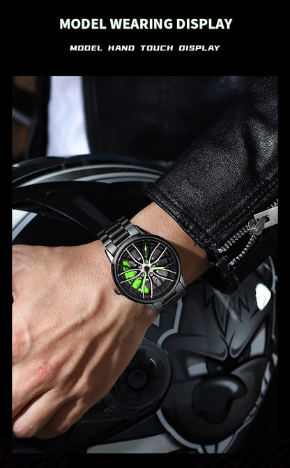 2024New Car Watch Rotating Dial Quartz Movement Stainless Steel VA AV VOOM Top Brand Sports Style Black Wrist Watch Reloj Hombre