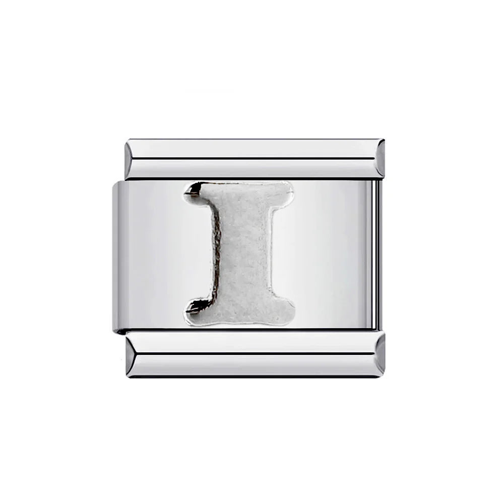 26 English A-Z Letter Name Custom 9mm Link Charms Silver Color Italian Stainless Steel Bracelet DIY Jewelry Making Hand Chain