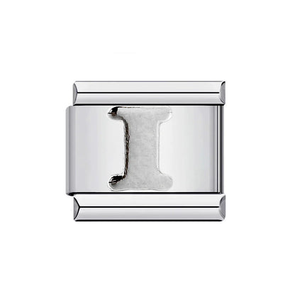 26 English A-Z Letter Name Custom 9mm Link Charms Silver Color Italian Stainless Steel Bracelet DIY Jewelry Making Hand Chain