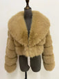 ZADORIN Luxury Big Collar Spliced Cropped Faux Fur Coat Woman Clothing Thicken Furry Faux Fur Jacket Winter Fur Coats Top Mujer