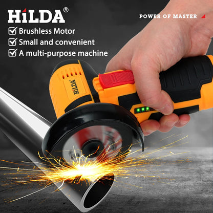 HILDA 12V Mini 3 Inch Brushless Electric Angle Grinder Micro Lithium-ion Polisher Diamond Cutting And Grinding Machine Men Gift