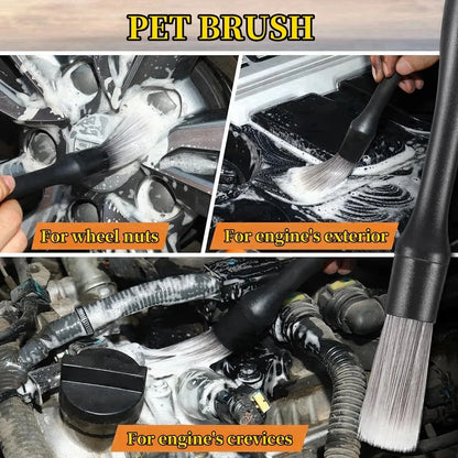 Car Detailing Brushes Kit Automotive Interior Dust Washing Brush Vehicle Microfiber Sweeping Brush Car Wheel Hole Cleaning Tools