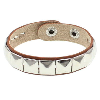 Punk Hip-hop Single Row Square Rivet Bangles Fashion Rock Opening Adjustable Couple Wristband for Women Men Jewelry Accessories