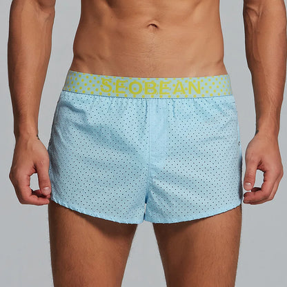 Men's Casual Shorts Side Fork Button Design Outdoor Aro Pants Mesh Breath Summer Beach Board Shorts Teenager Home Jog Gym Trunks