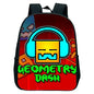 16 Inch Angry Geometry Dash Backpack Boys Girls Bookbag Cartoon Game Kids Kindergarten School Bags Toddler Childcare Backpack