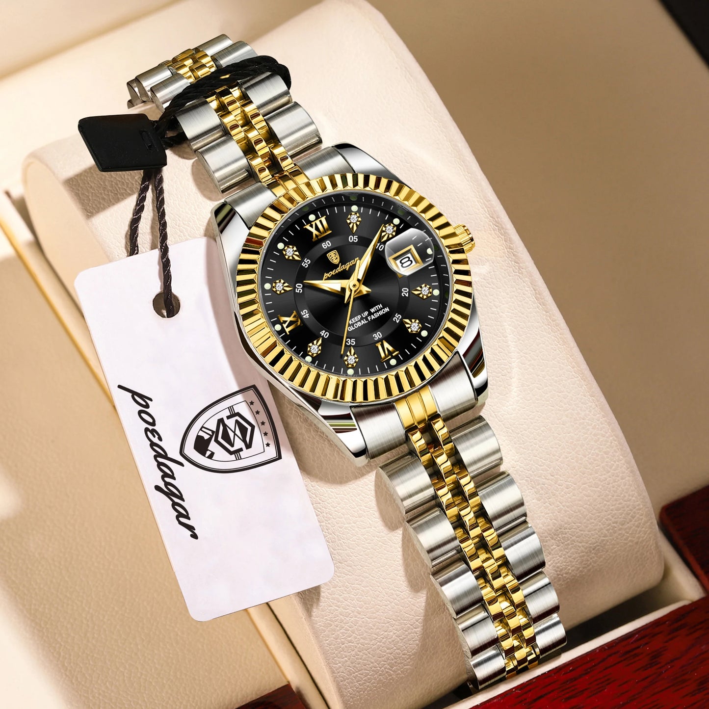 POEDAGAR Elegant Women's Watch Waterproof Luminous Date Fashion Ladies Wristwatch Stainless Steel Quartz Watches For Women Reloj