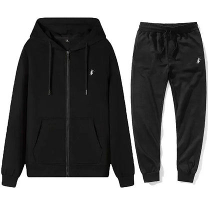 Autumn and Winter 2025 new Men's sportswear set, a fashionable outdoor zipper warm men's casual sweatshirt + pants 2-piece set