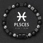 12 Constellation Zodiac Bracele Signs Beads Couples Bracelet Square Volcanic Stone Elastic Charm Bracelet for Women Men Gift