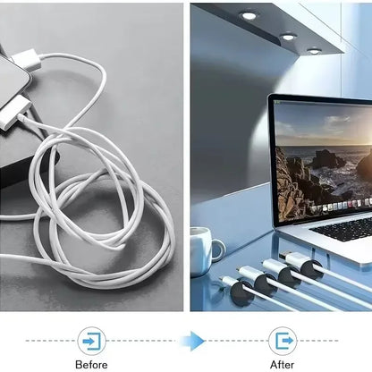 5/50Pcs Cable Clip Winder Organizer Round Charger Cord Clips Desk Tidy Management Wire Adhesive Holder Clamp in Home Office Car