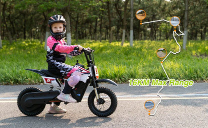 RCB KIDS Kids Electric Motorcycle R9X PRO 350W 36V Ride-On Toy, 3 Speed 25km/h, 16km Range, LED Light, Rechargeable, 6+, Max 80kg