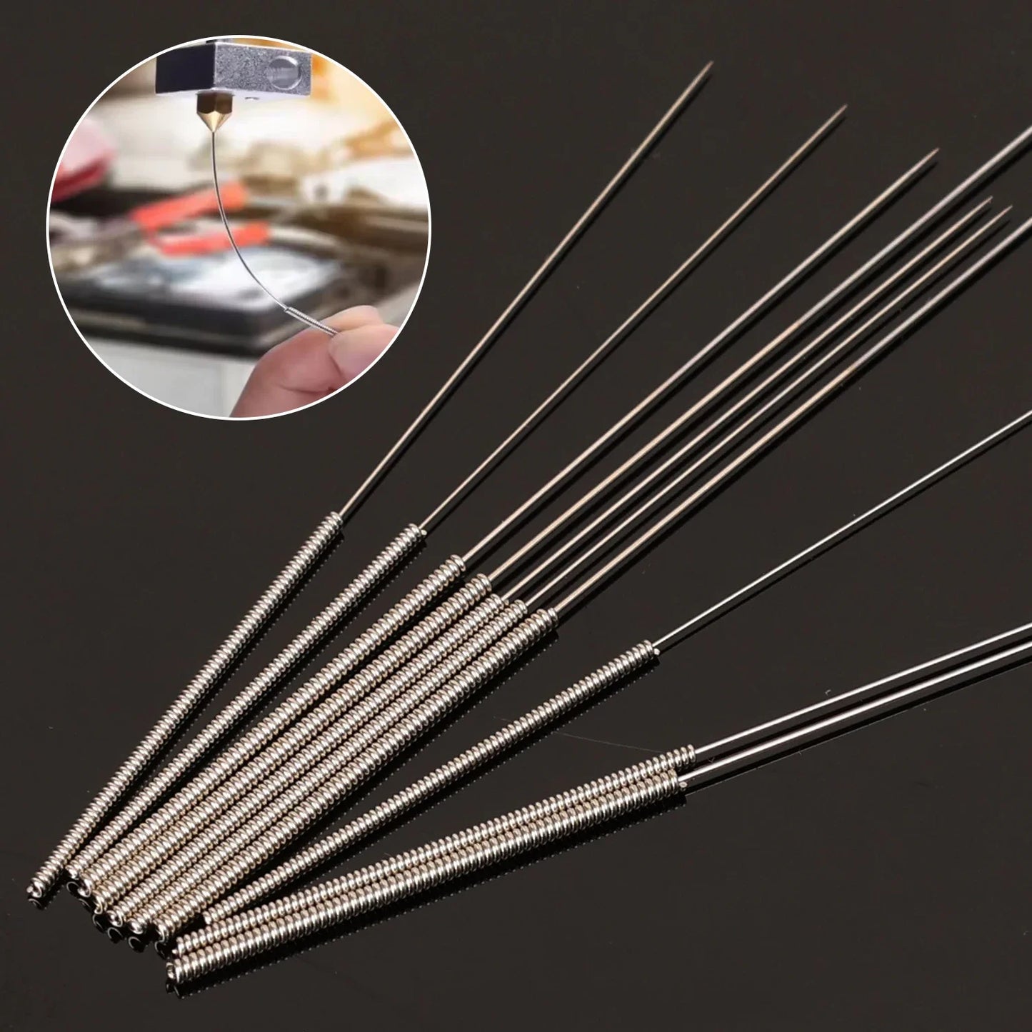 Stainless Steel Wiper Nozzle Cleaning Kit for Unclog Car Glass 3D Printer JetsGas Stoves Shower Heads Cleaning Needle Set