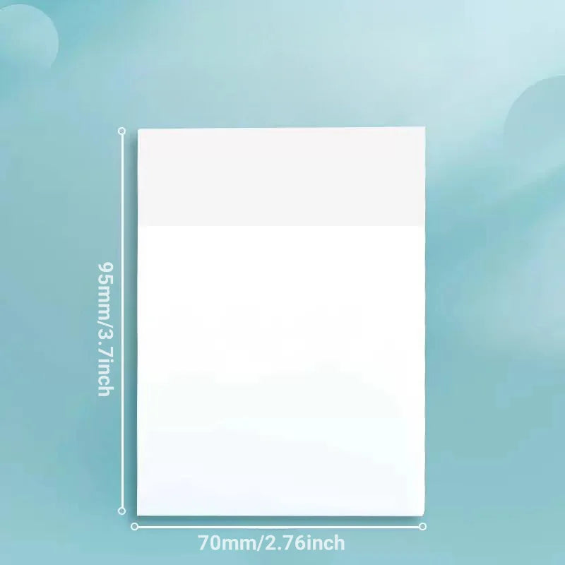 Transparent Sticky Note Pad, 3 Different Size See Through Clear Sticky Notes, Waterproof Memo Pad, PET Reminder Note