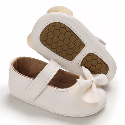 Cute Lace Baby Princess Shoes for Spring And Autumn 0-18M Infant Girls Anti-Slip Rubber Sole Bow Detail Anti-Slip Footwear