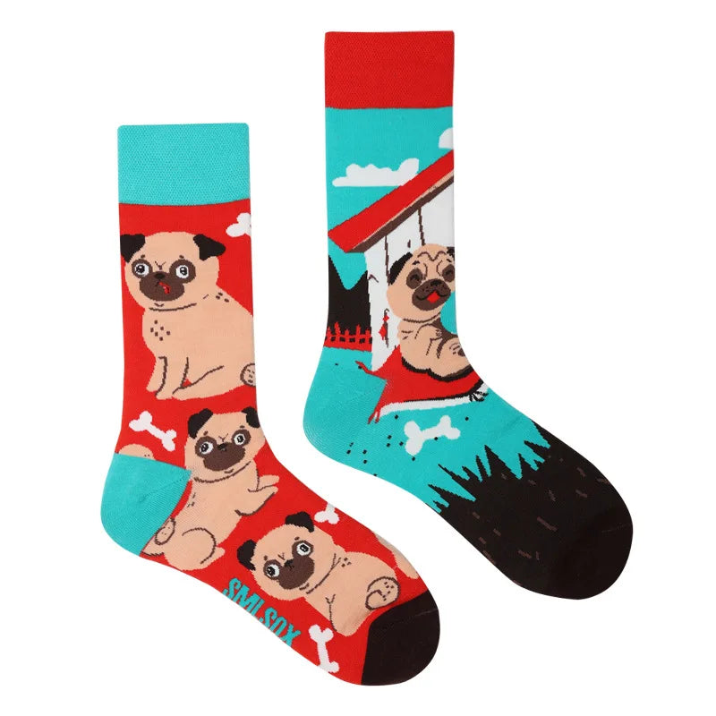1 Pair Man Women Sock Original AB Tide Socks Colorful Cat Dog Koala Cow Cotton Socks Four Seasons Unisex Socks for Birthday Gift