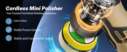 12V Car Waxing Polishing Sanding Machine Wireless Car Paint Scratch Repair Windscreen Glass Oil Film Remove Machine Leather Care